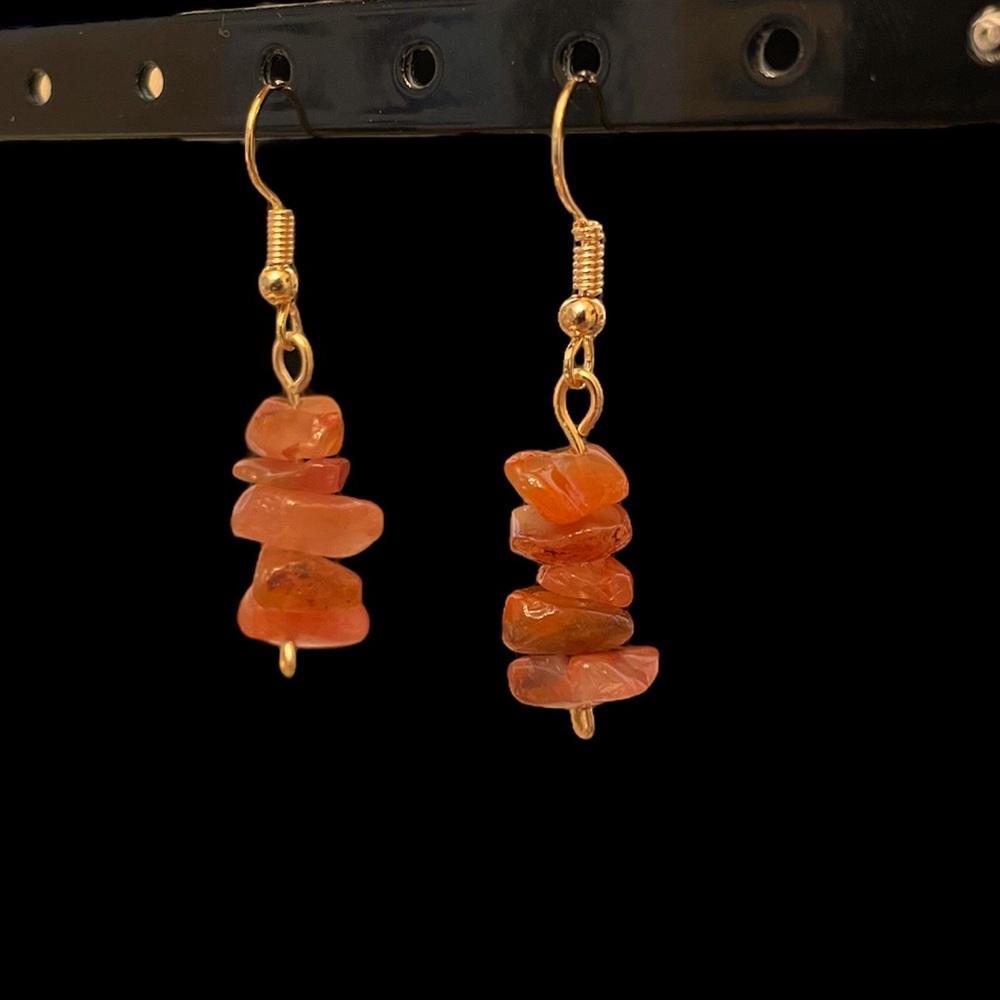 3 for $15 carnelian chip earrings